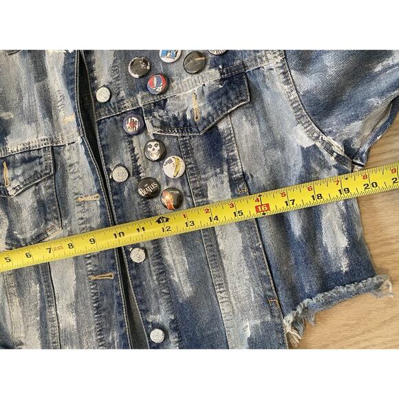 Wren + Glory Hand Painted Denim Jacket Fine and Balanced Festival Art Streetwear - Picture 12 of 13